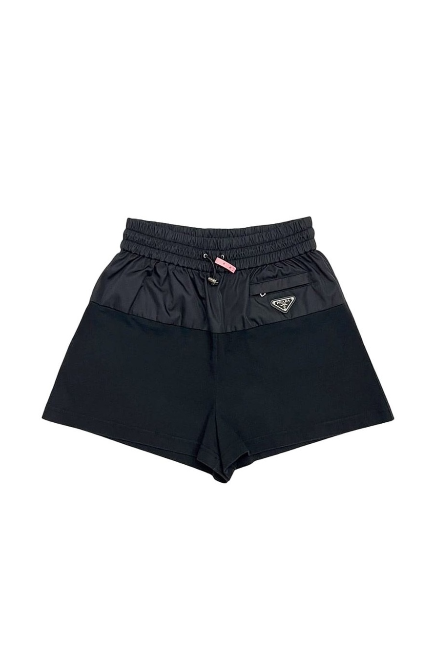 Prada Shorts Black Nero Re-Nylon S Nylon Cotton Waist 66